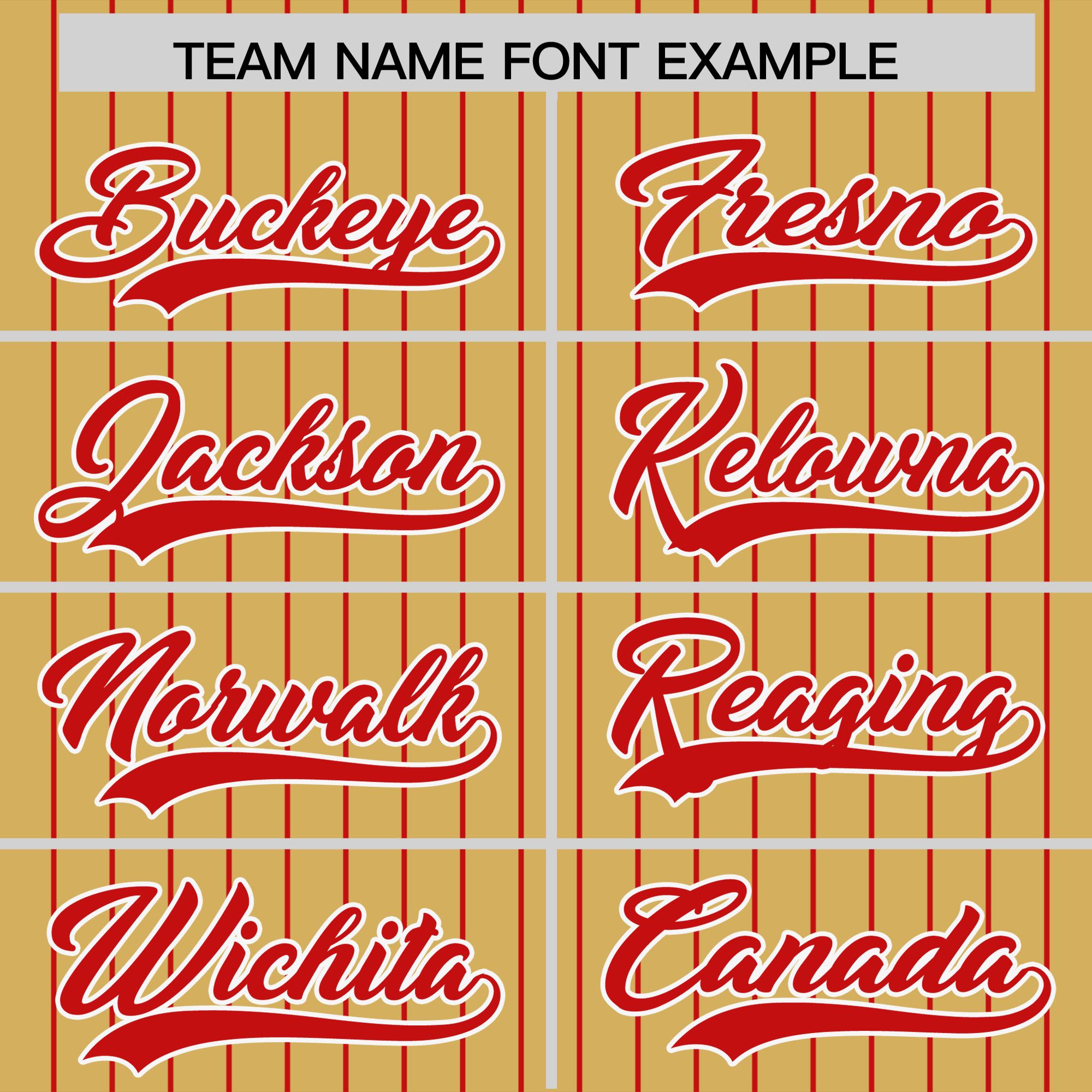 Custom Old Gold Red Pinstripe Personalized Two-Tone Authentic Baseball Jersey