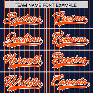 Custom Navy Orange Pinstripe Personalized Two-Tone Authentic Baseball Jersey