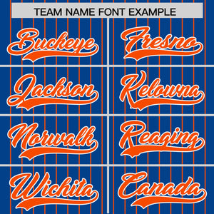 Custom Royal Orange Pinstripe Personalized Two-Tone Authentic Baseball Jersey