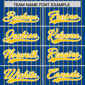 Custom Royal Gold Pinstripe Personalized Two-Tone Authentic Baseball Jersey