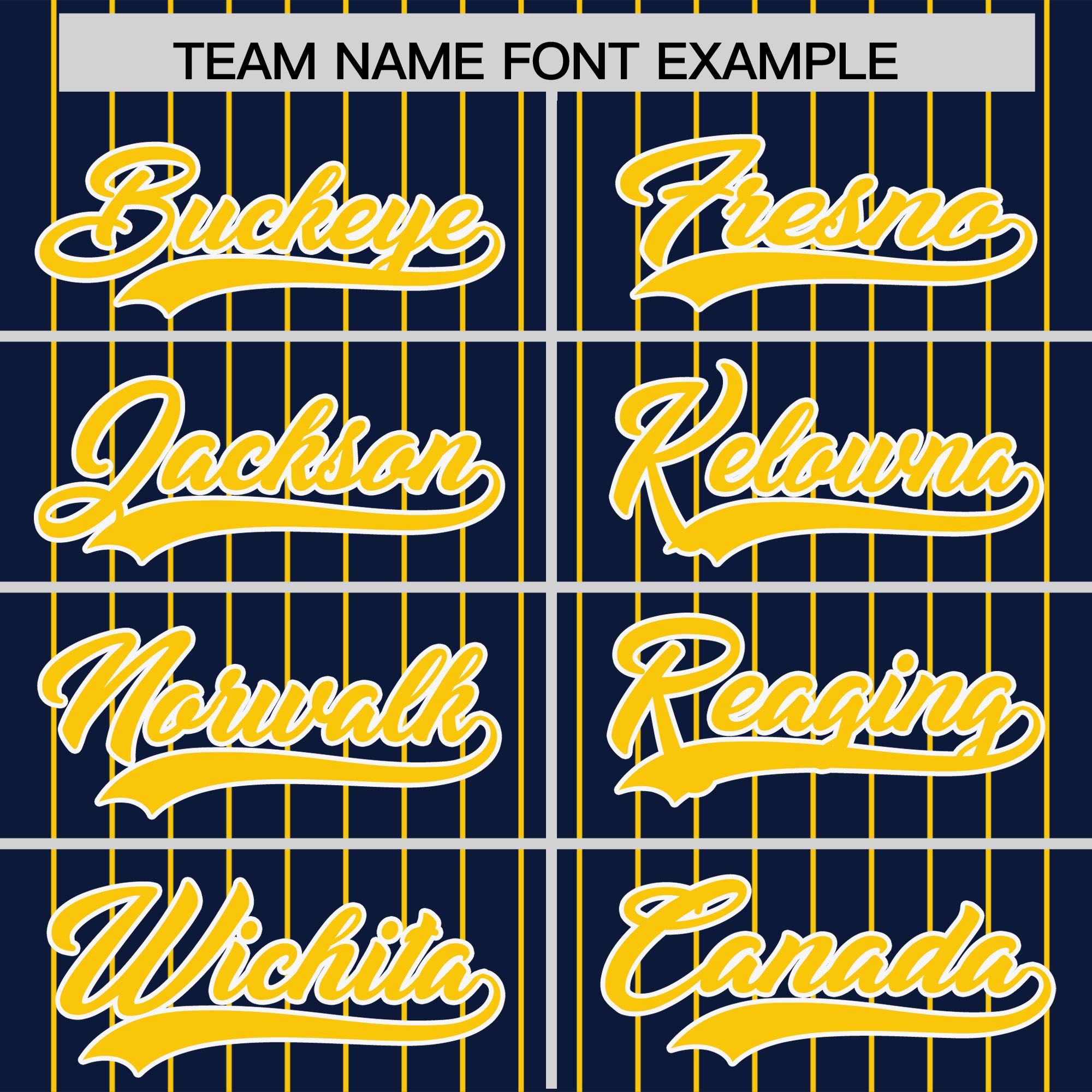 Custom Navy Gold Pinstripe Personalized Two-Tone Authentic Baseball Jersey