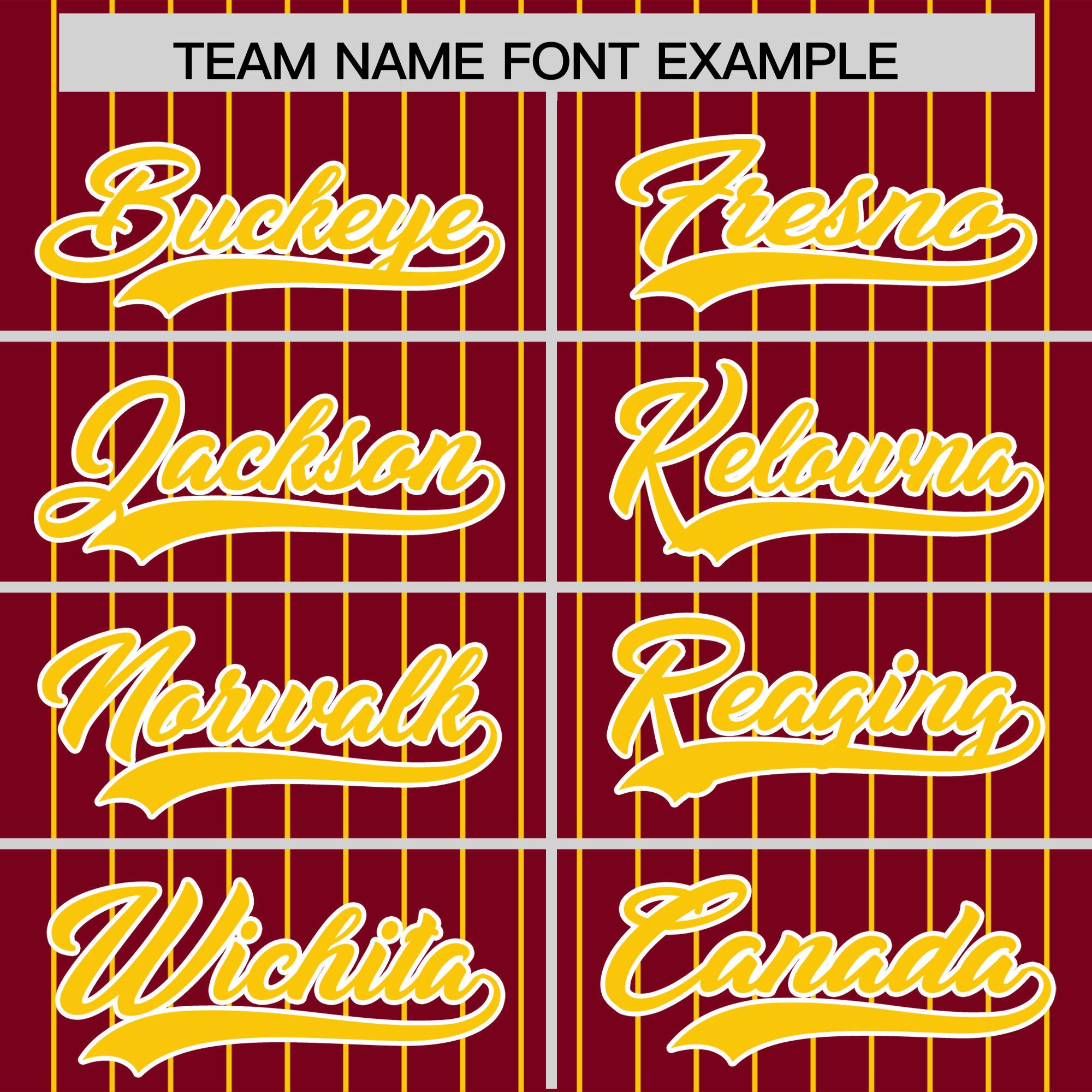 Custom Crimson Gold Pinstripe Personalized Two-Tone Authentic Baseball Jersey