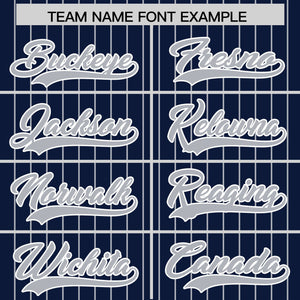 Custom Navy Gray Pinstripe Personalized Two-Tone Authentic Baseball Jersey