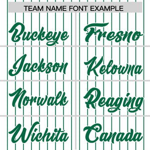 Custom White Kelly Green Pinstripe Personalized Two-Tone Authentic Baseball Jersey