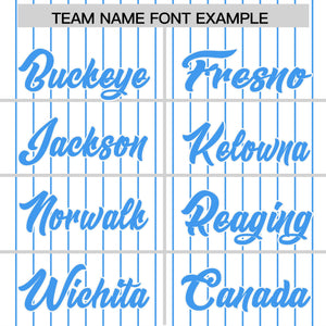 Custom White Powder Blue Pinstripe Personalized Two-Tone Authentic Baseball Jersey