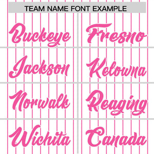 Custom White Pink Pinstripe Personalized Two-Tone Authentic Baseball Jersey