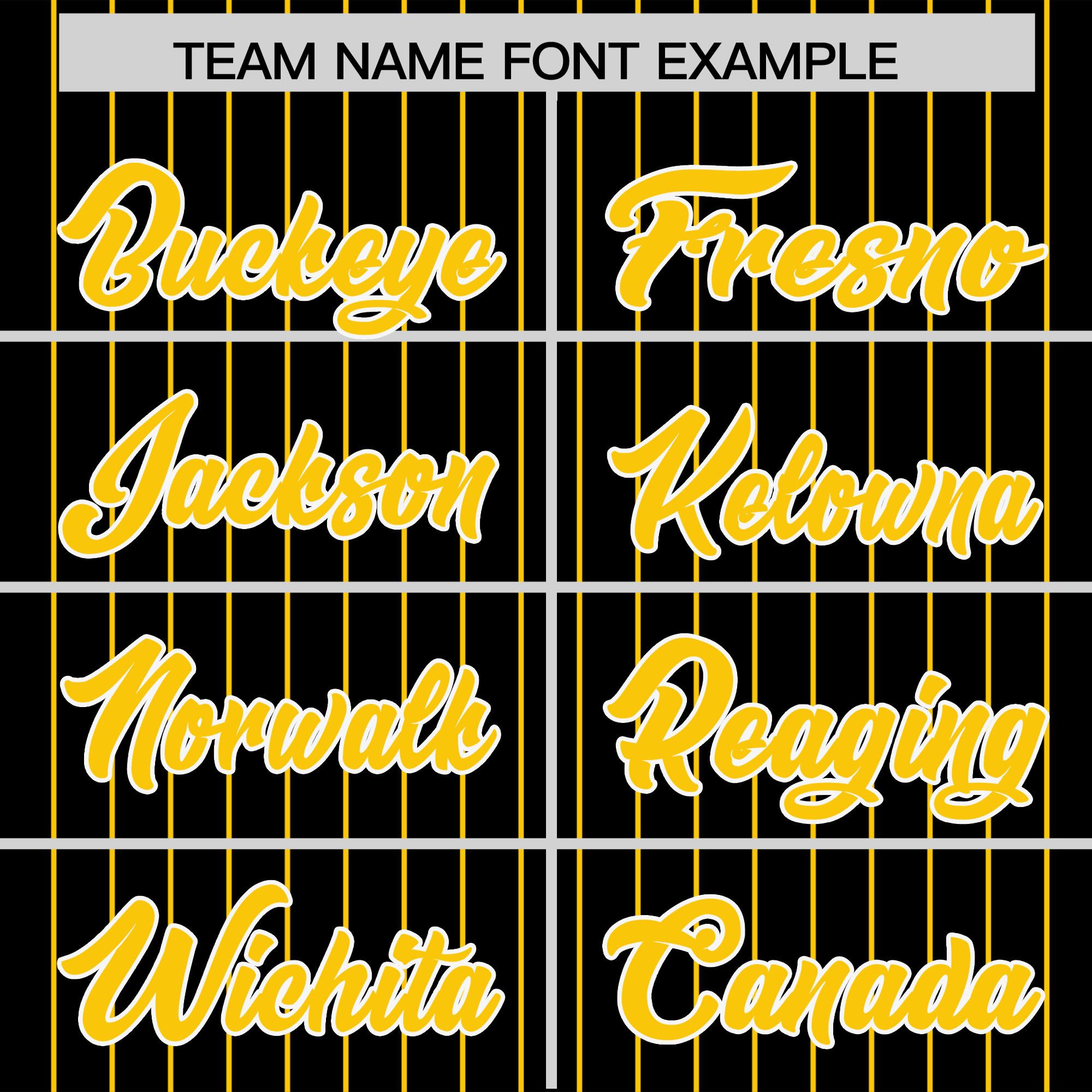 Custom Black Gold Pinstripe Personalized Two-Tone Authentic Baseball Jersey