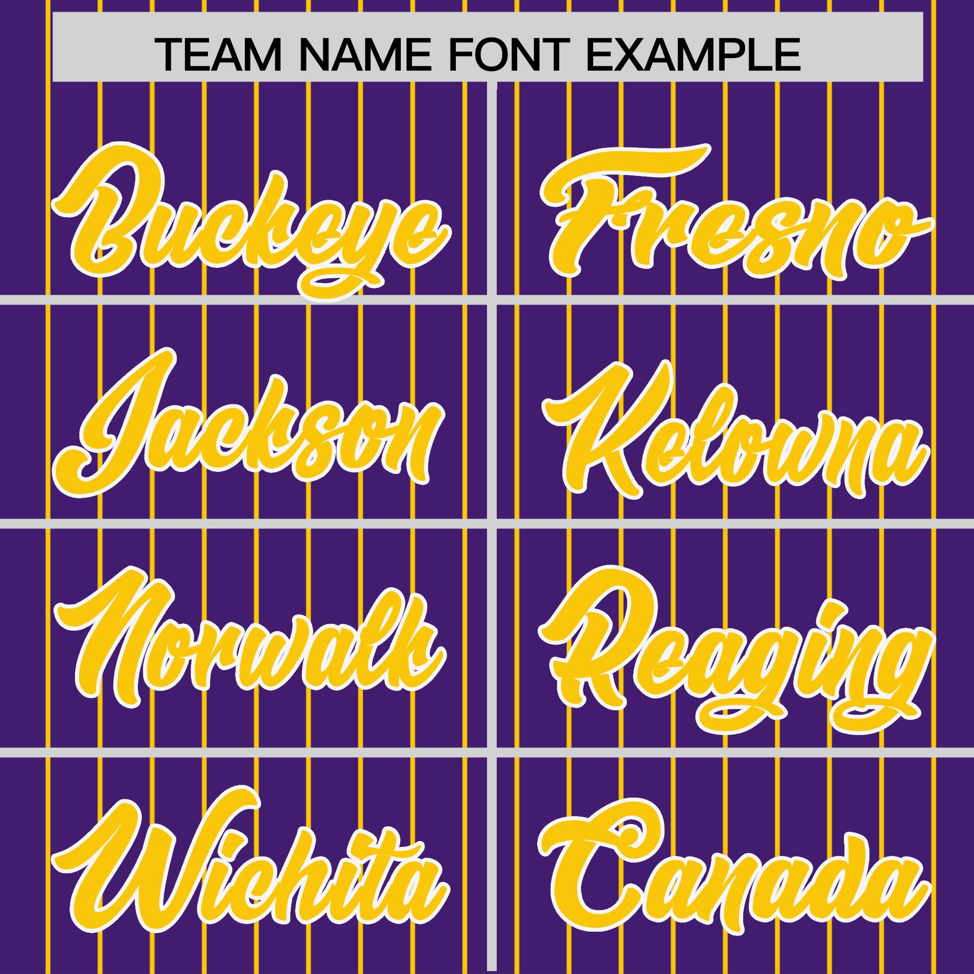 Custom Purple Gold Pinstripe Personalized Two-Tone Authentic Baseball Jersey