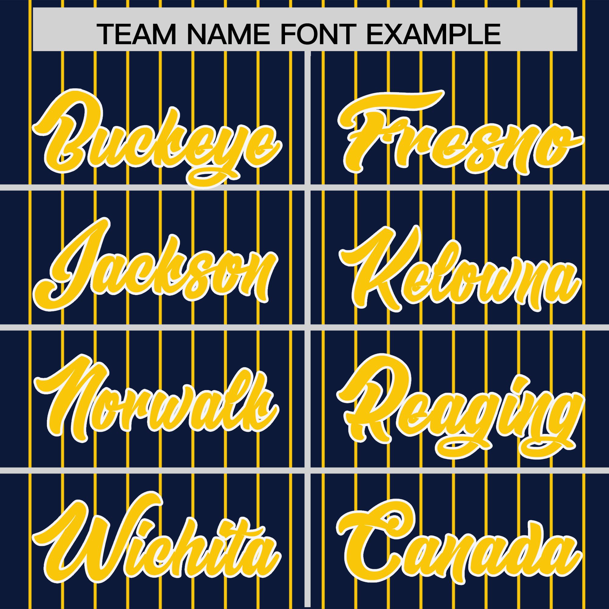 Custom Navy Gold Pinstripe Personalized Two-Tone Authentic Baseball Jersey