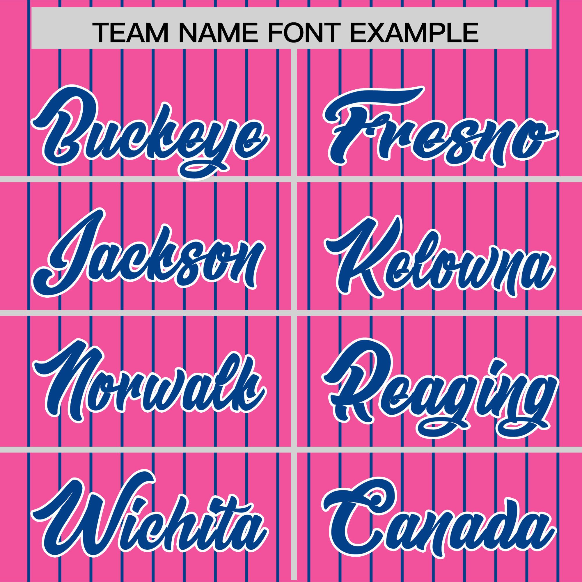 Custom Pink Royal Pinstripe Personalized Two-Tone Authentic Baseball Jersey