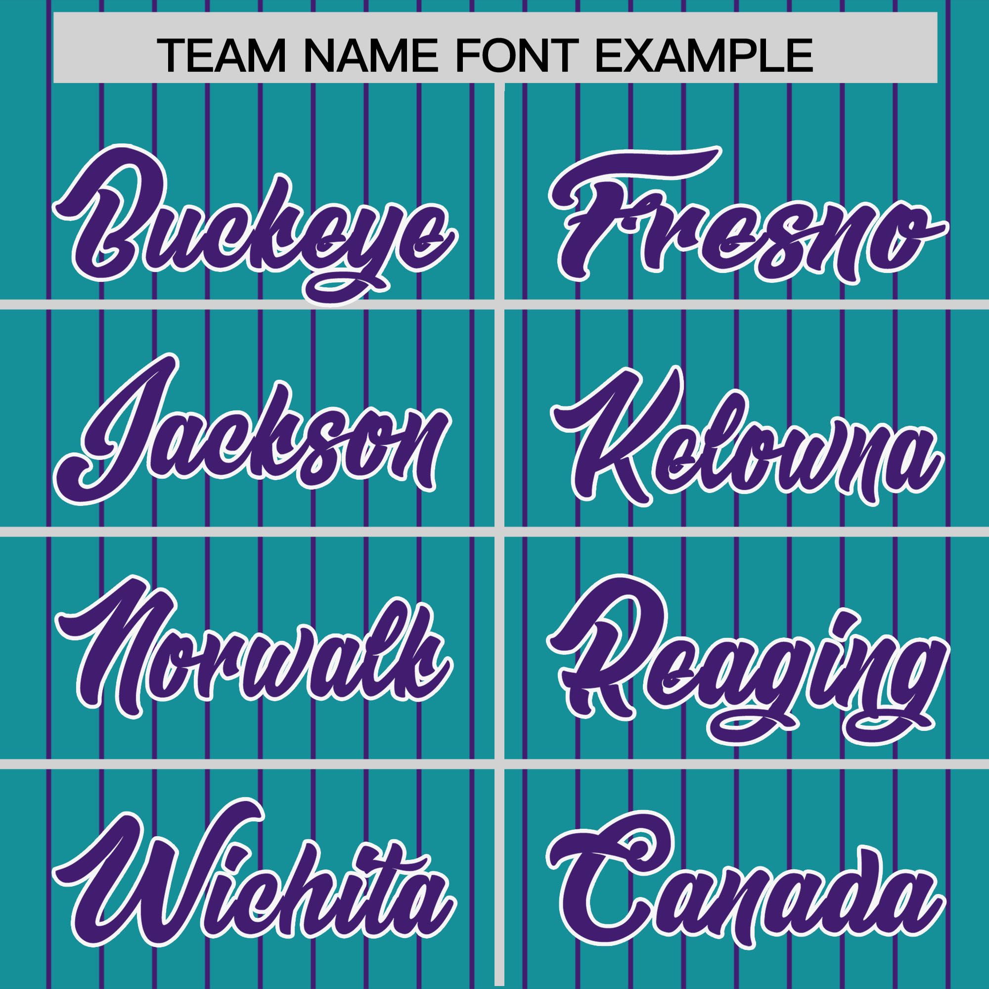 Custom Teal Purple Pinstripe Personalized Two-Tone Authentic Baseball Jersey