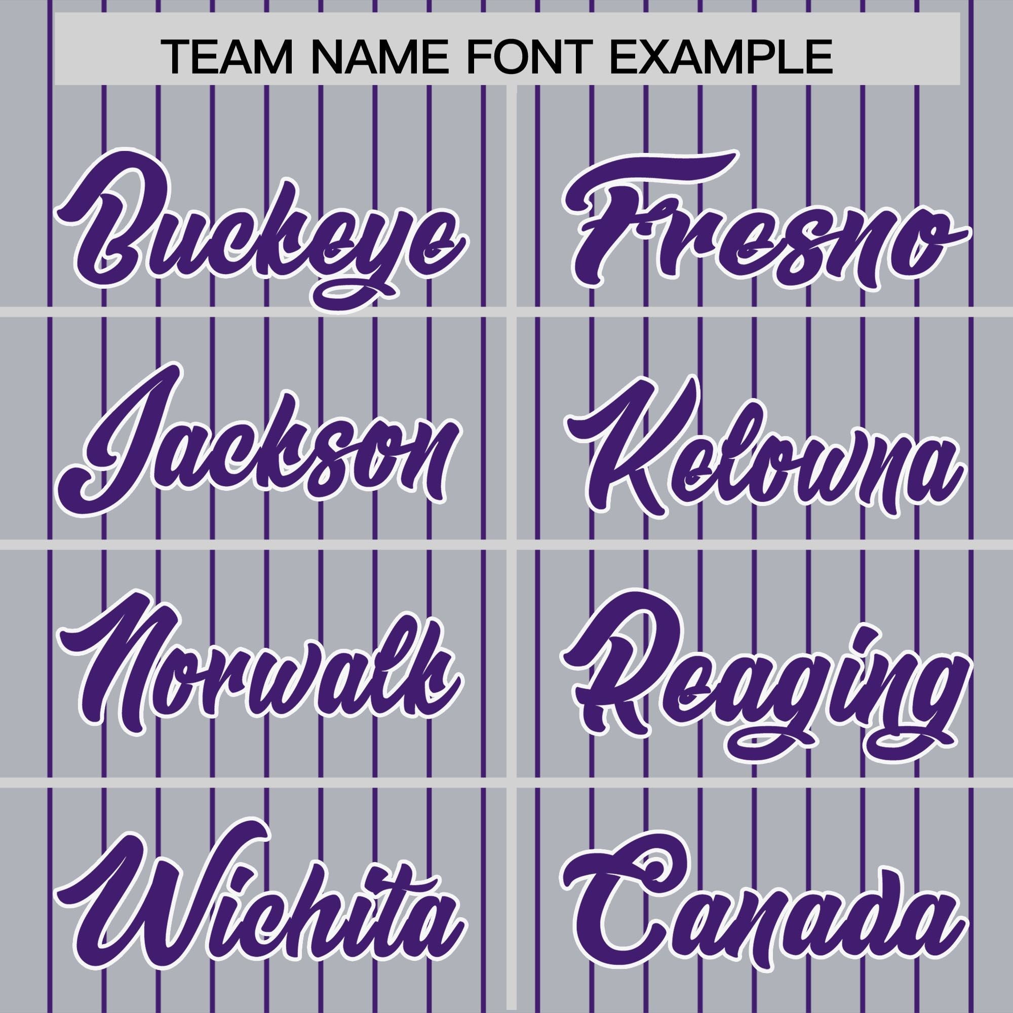 Custom Gray Purple Pinstripe Personalized Two-Tone Authentic Baseball Jersey