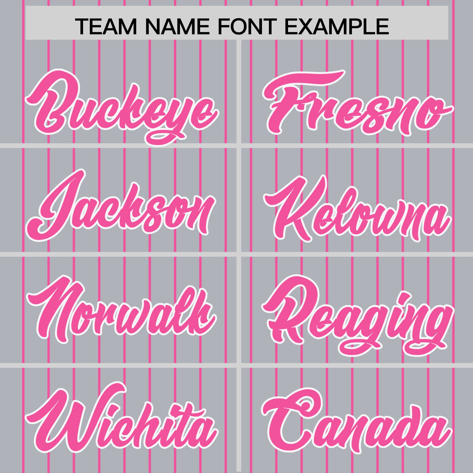 Custom Gray Pink Pinstripe Personalized Two-Tone Authentic Baseball Jersey