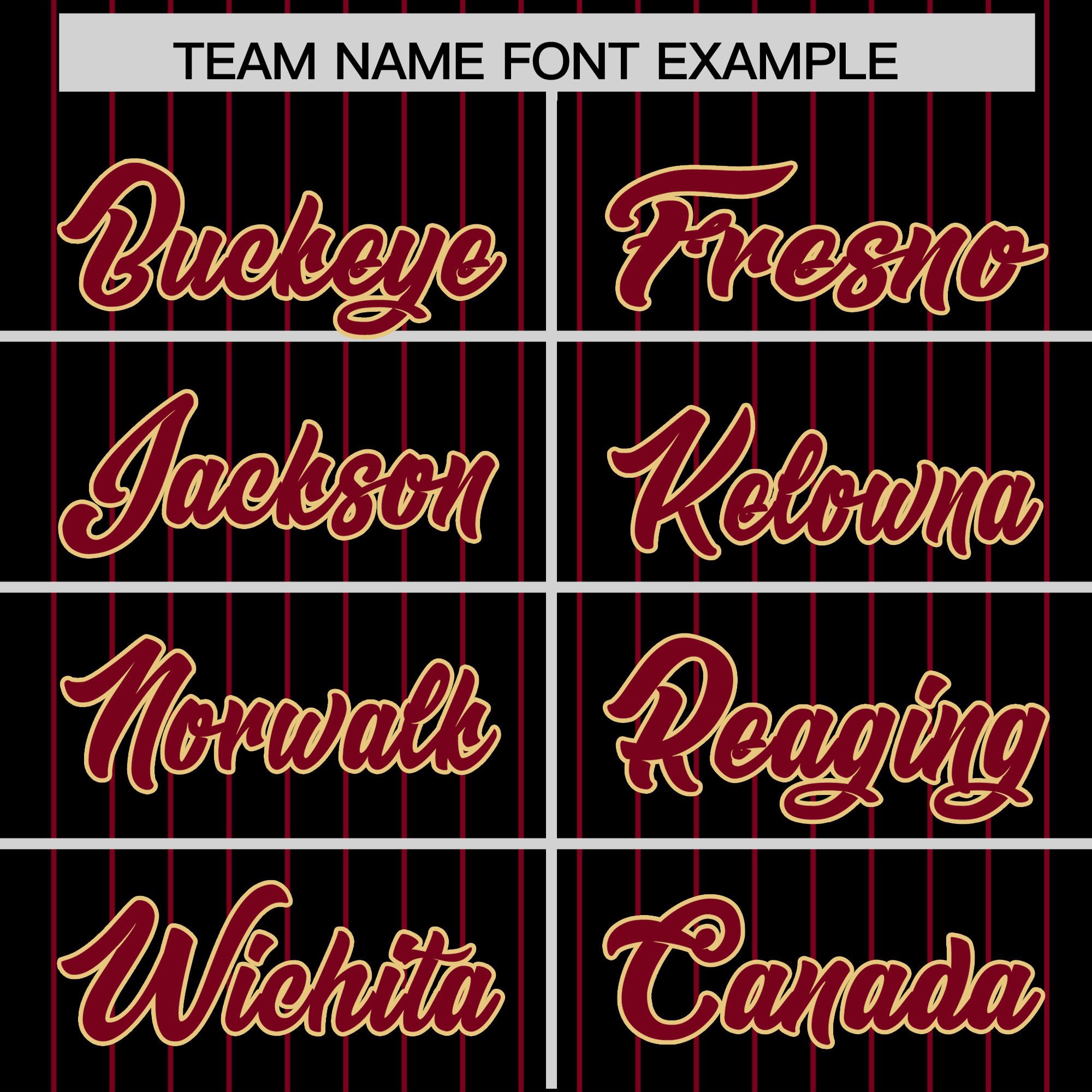 Custom Black Crimson Pinstripe Personalized Two-Tone Authentic Baseball Jersey