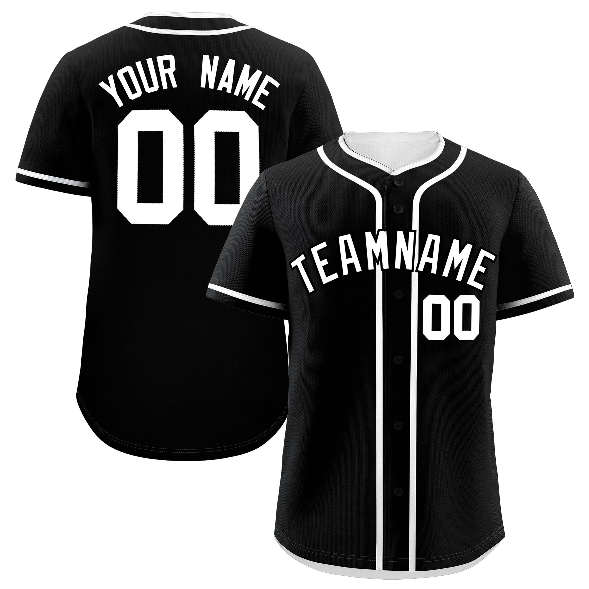 Custom Black White Personalized Classic Authentic Baseball Jersey