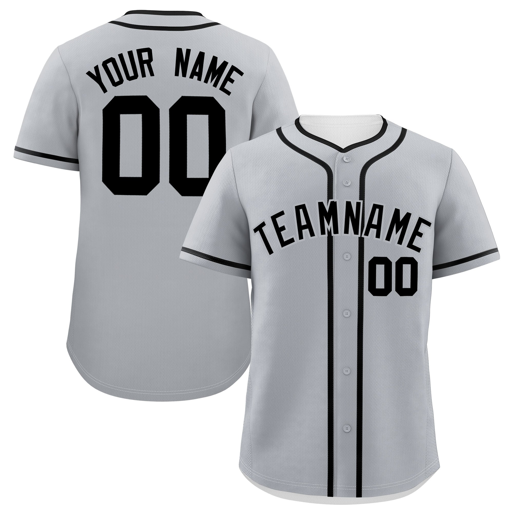 Custom Gray Black Personalized Classic Authentic Baseball Jersey