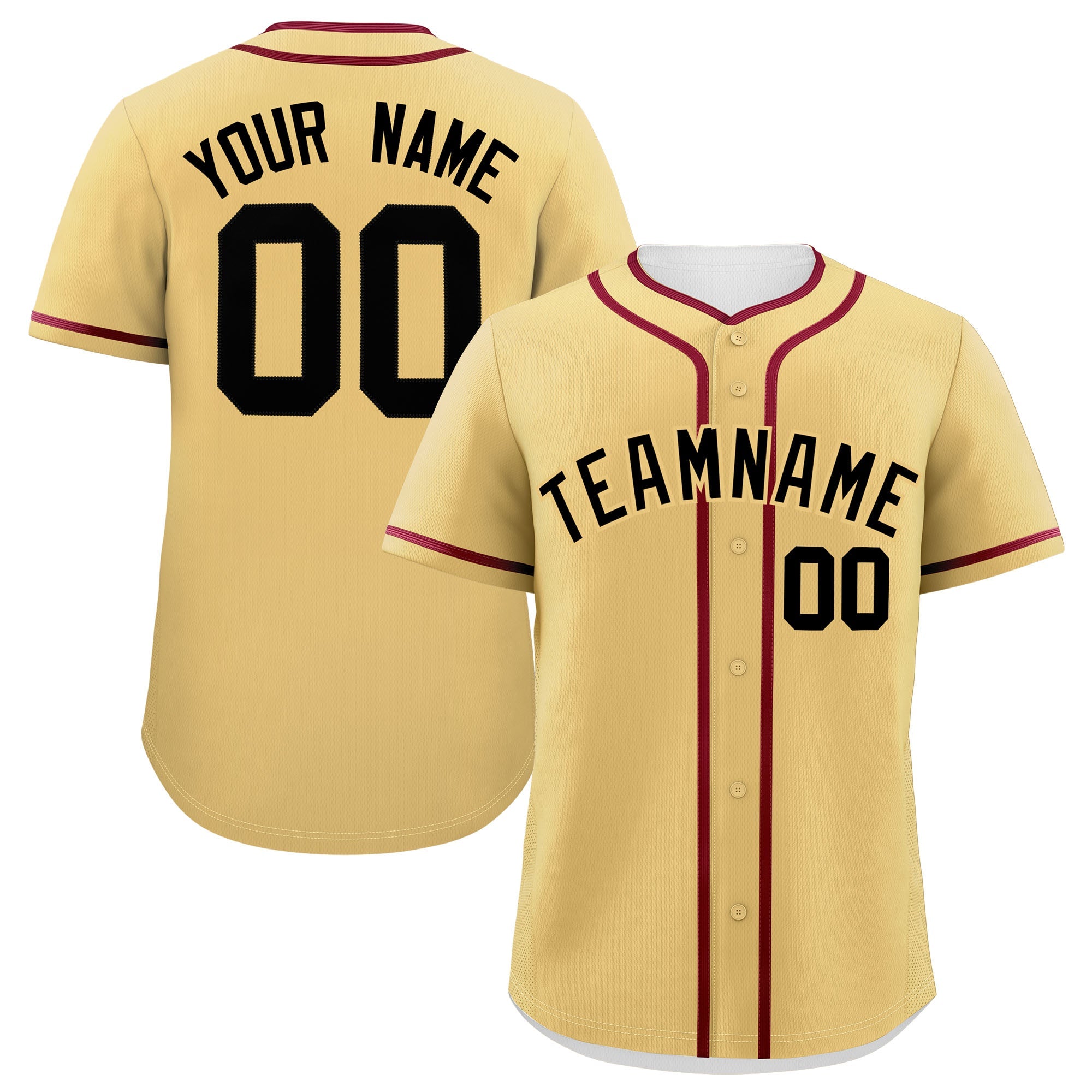 Custom Khaki Crimson Personalized Classic Authentic Baseball Jersey