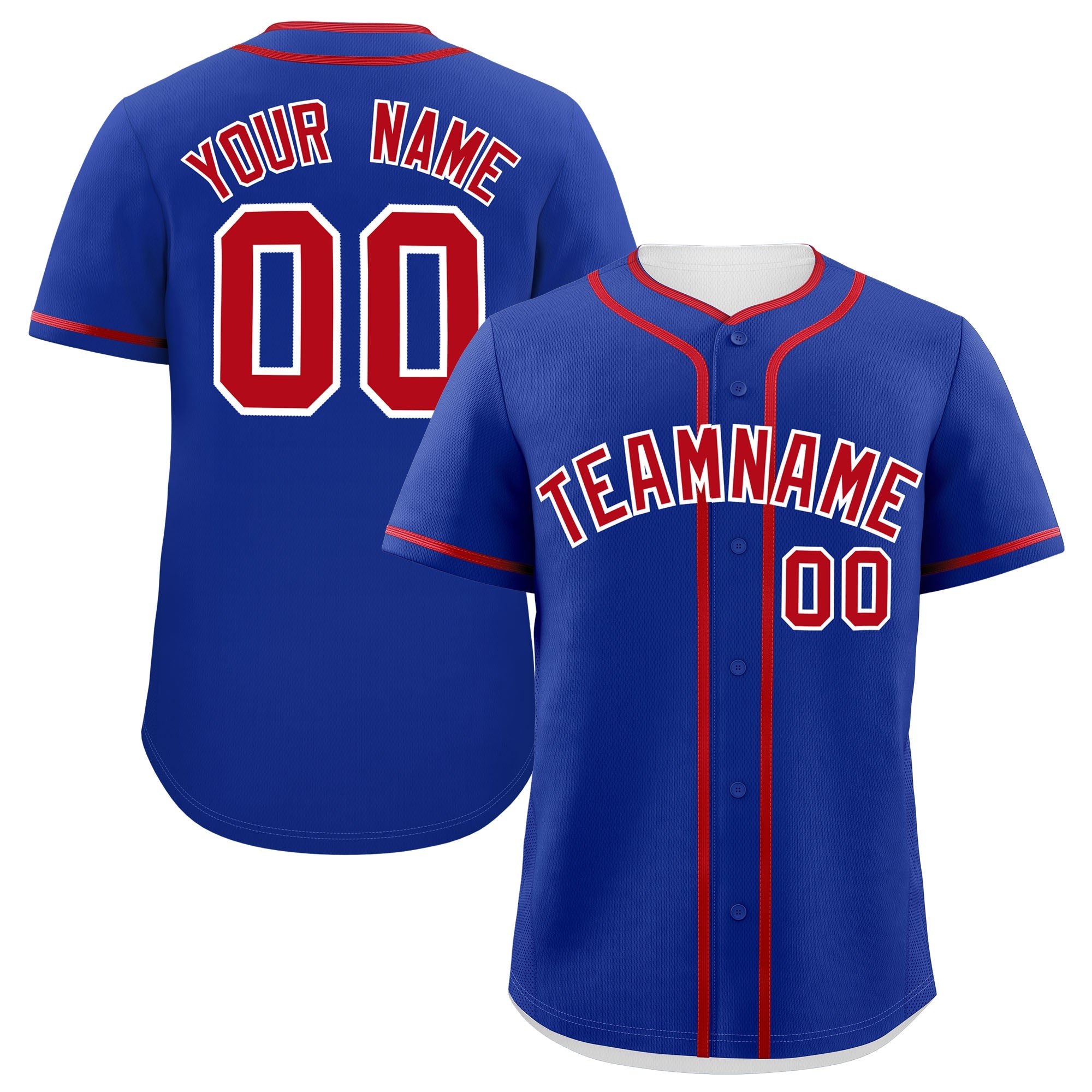 Custom Royal Red Personalized Classic Authentic Baseball Jersey