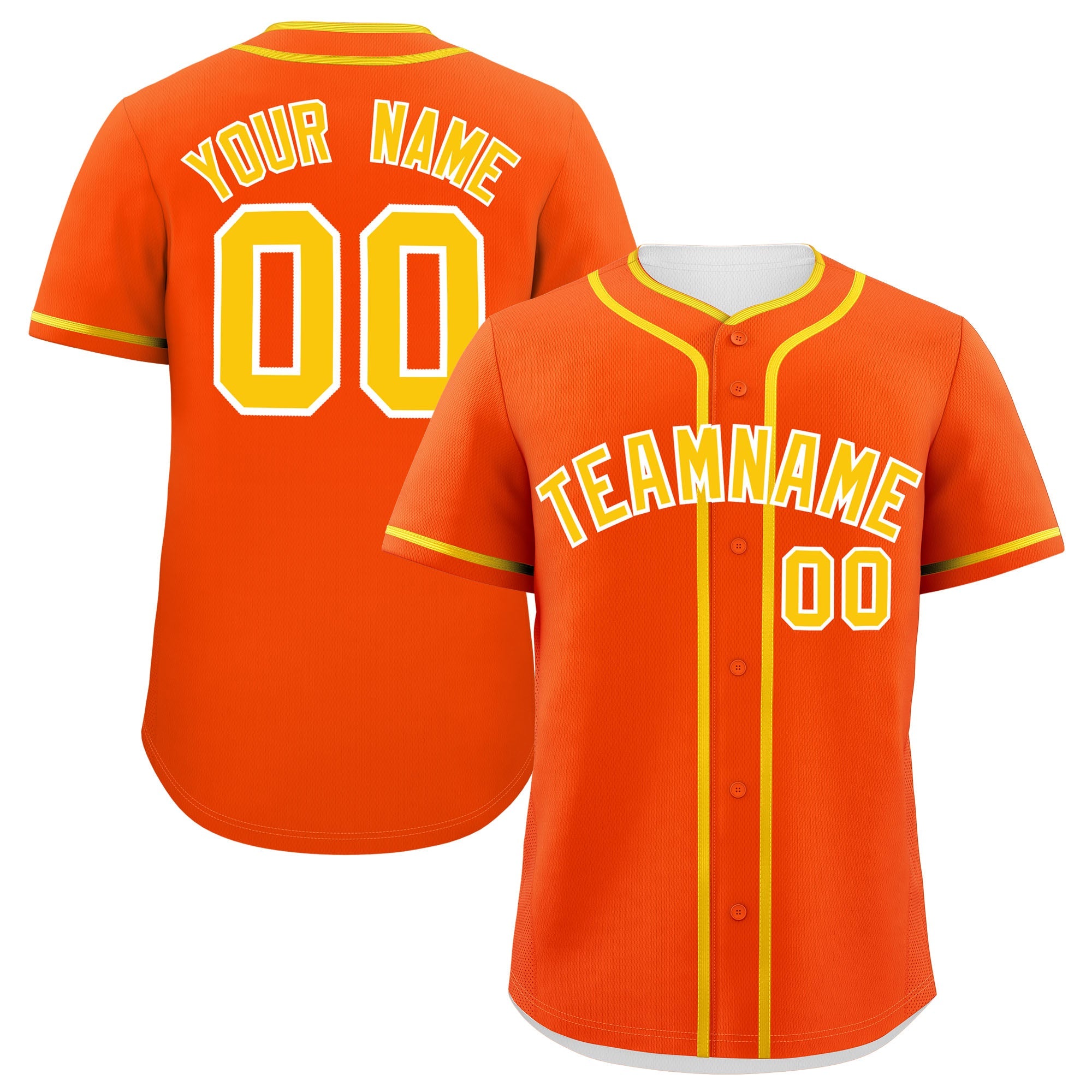 Custom Orange Gold Personalized Classic Authentic Baseball Jersey