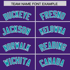 Custom Purple Teal Personalized Classic Authentic Baseball Jersey