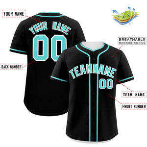 Custom Black Bright Green Personalized Classic Authentic Baseball Jersey