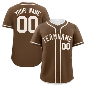 Custom Light Brown Cream Personalized Classic Authentic Baseball Jersey