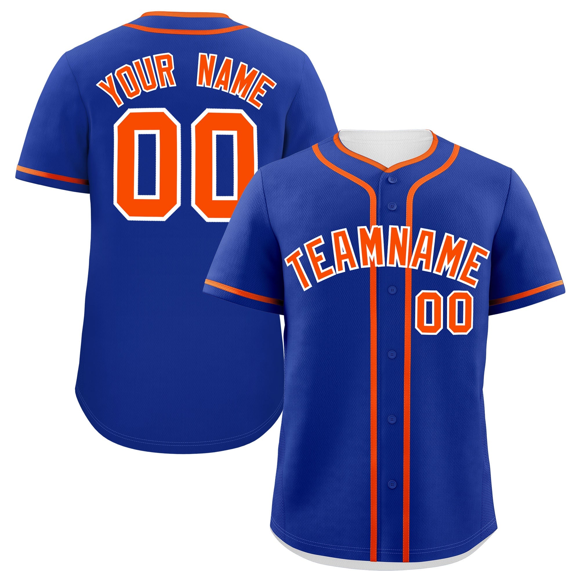 Custom Royal Orange Personalized Classic Authentic Baseball Jersey