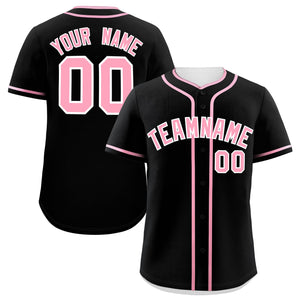 Custom Black Light Pink Personalized Classic Authentic Baseball Jersey