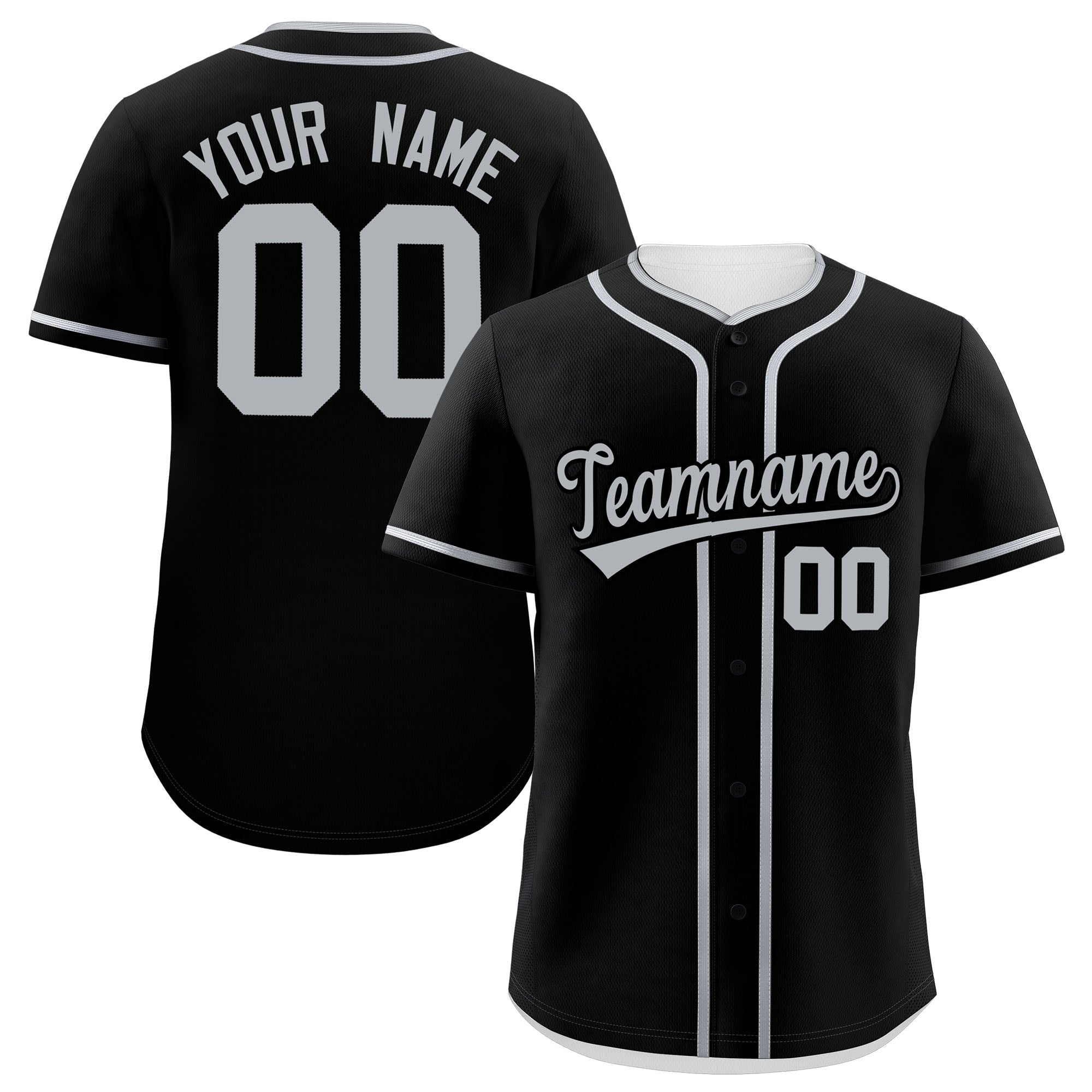 Custom Black Gray Personalized Classic Authentic Baseball Jersey