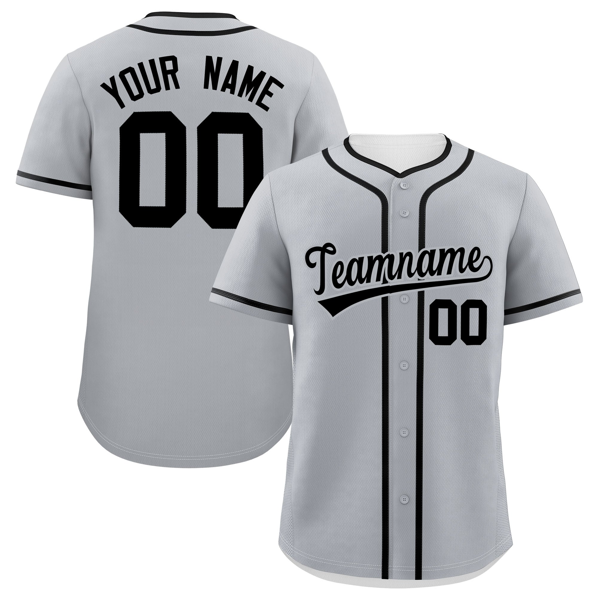 Custom Gray Black Personalized Classic Authentic Baseball Jersey