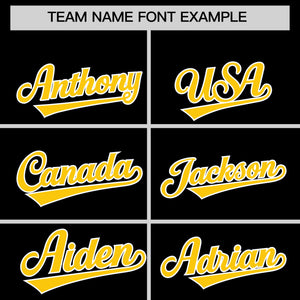 Custom Black Gold Personalized Classic Authentic Baseball Jersey