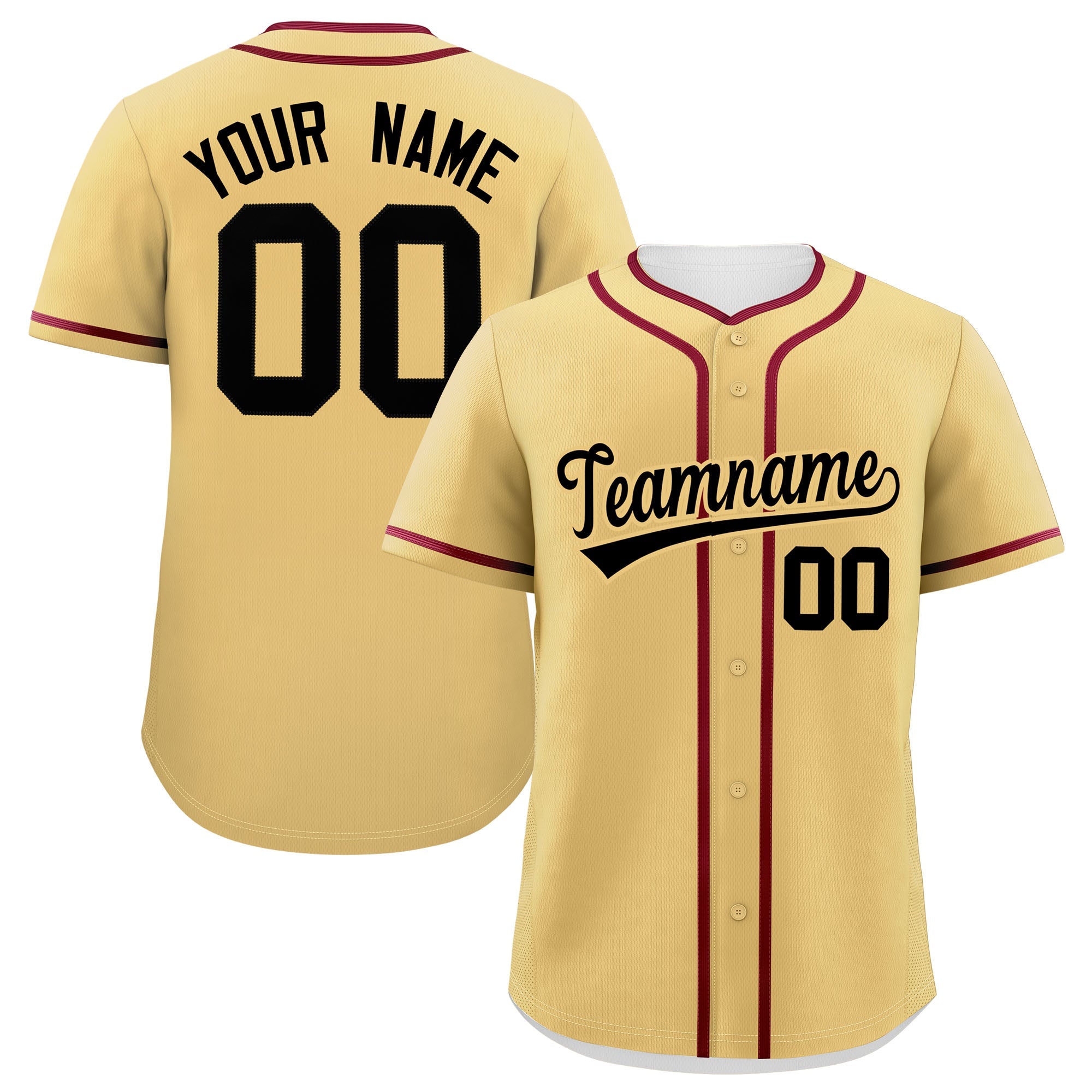 Custom Khaki Crimson Personalized Classic Authentic Baseball Jersey