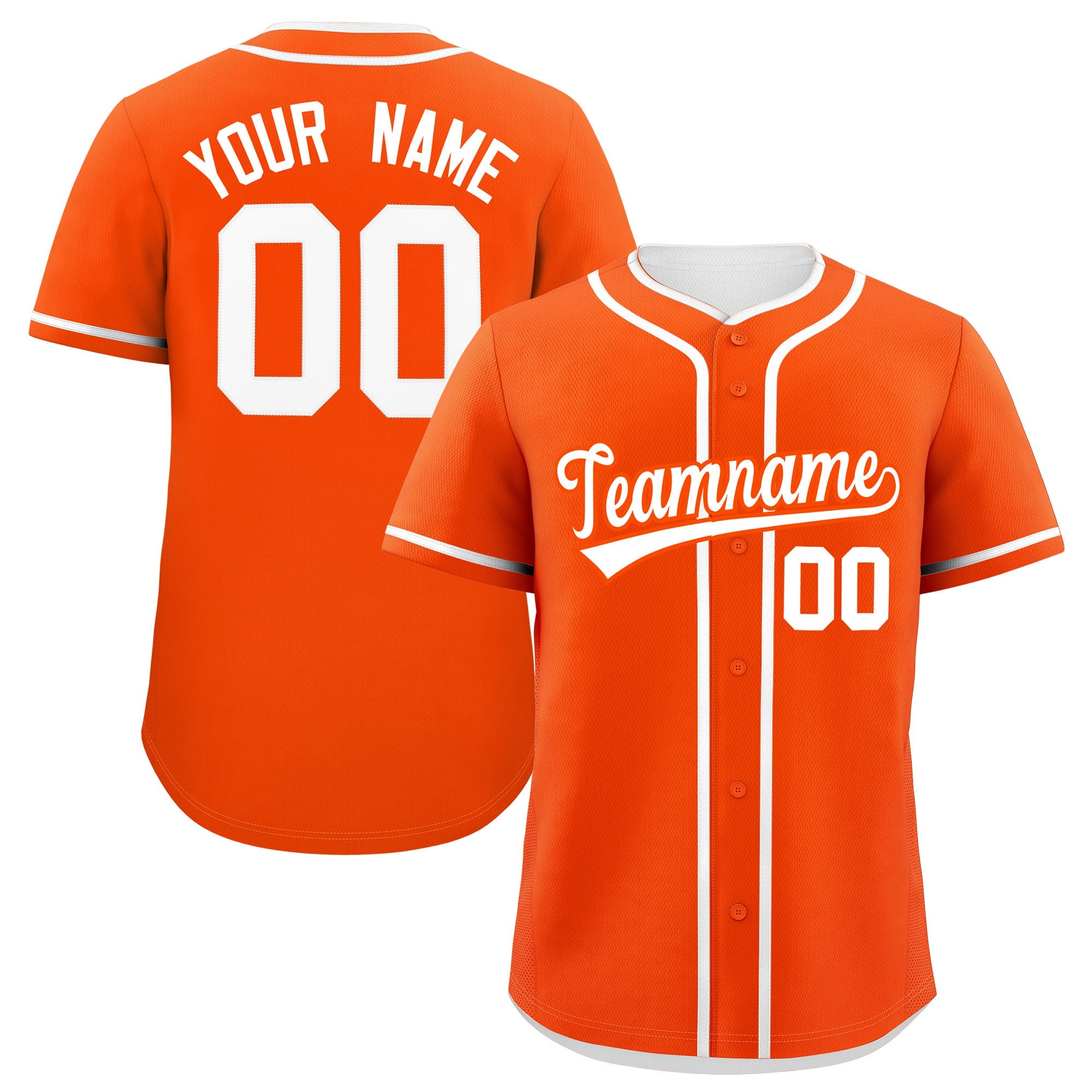 Custom Orange White Personalized Classic Authentic Baseball Jersey