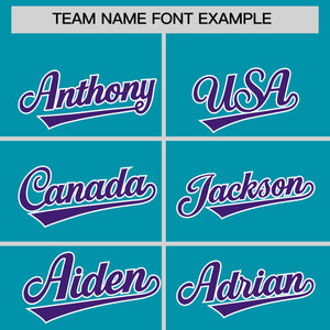 Custom Teal Purple Personalized Classic Authentic Baseball Jersey