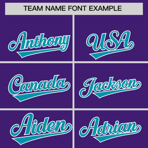 Custom Purple Teal Personalized Classic Authentic Baseball Jersey