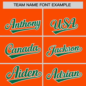 Custom Orange Kelly Green Personalized Classic Authentic Baseball Jersey