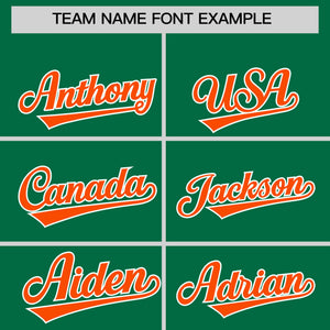 Custom Kelly Green Orange Personalized Classic Authentic Baseball Jersey