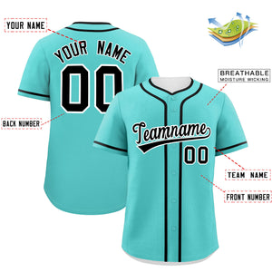 Custom Bright Green Black Personalized Classic Authentic Baseball Jersey