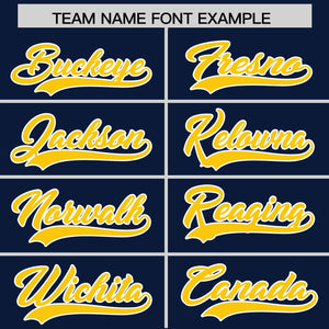 Custom Navy Gold Personalized Classic Authentic Baseball Jersey