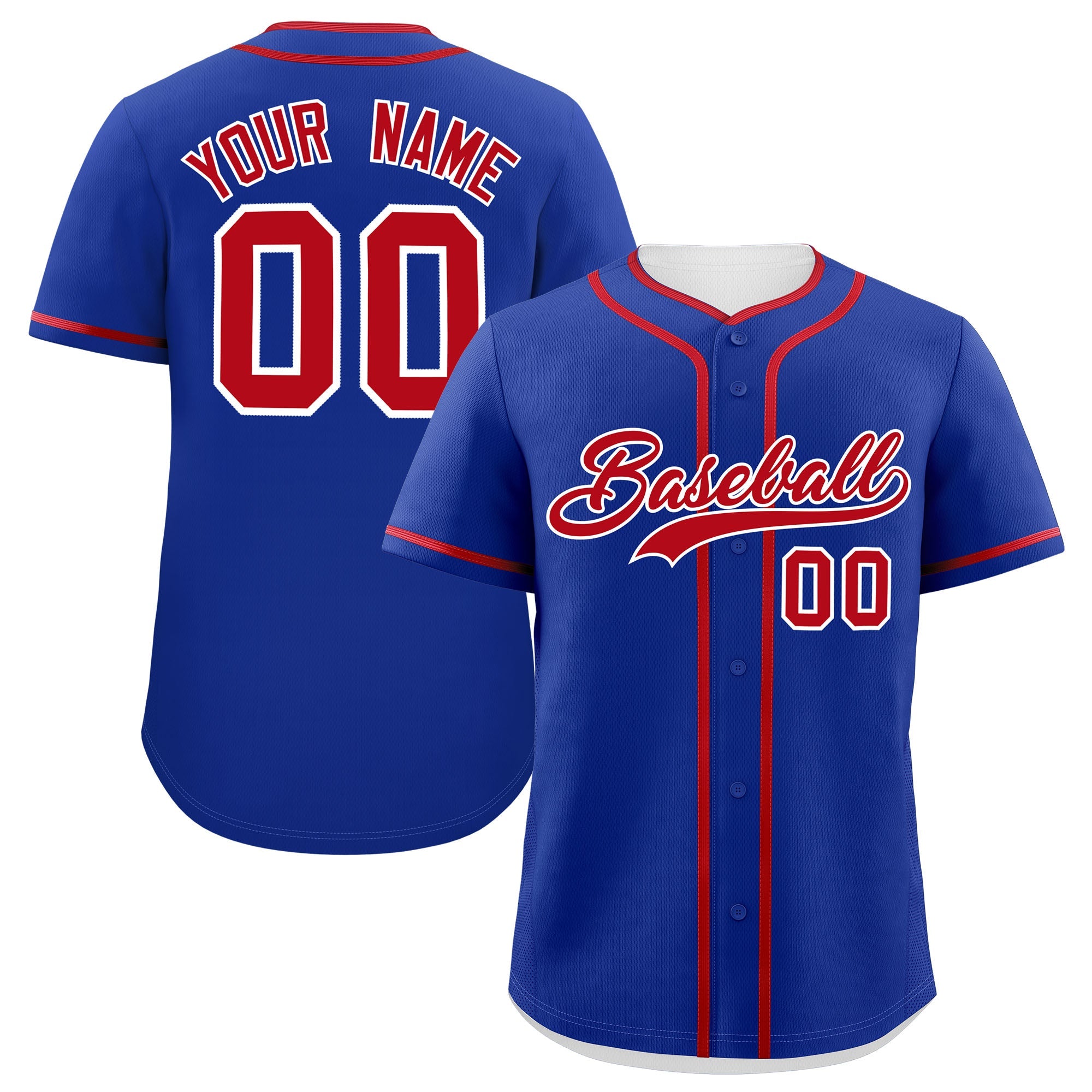 Custom Royal Red Personalized Classic Authentic Baseball Jersey