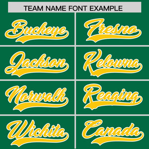 Custom Kelly Green Gold Personalized Classic Authentic Baseball Jersey