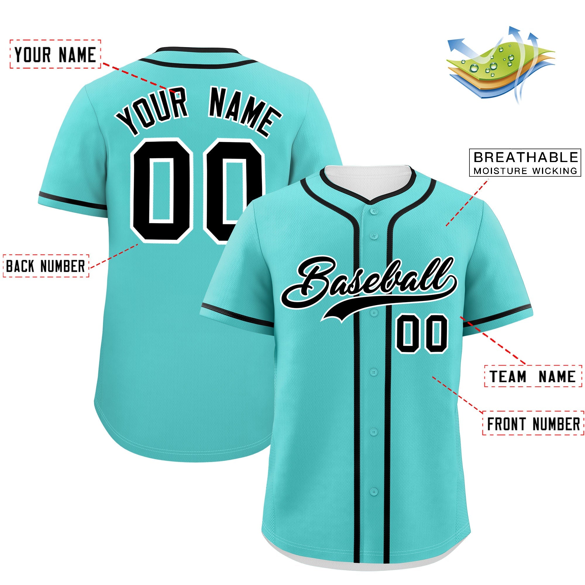 Custom Bright Green Black Personalized Classic Authentic Baseball Jersey