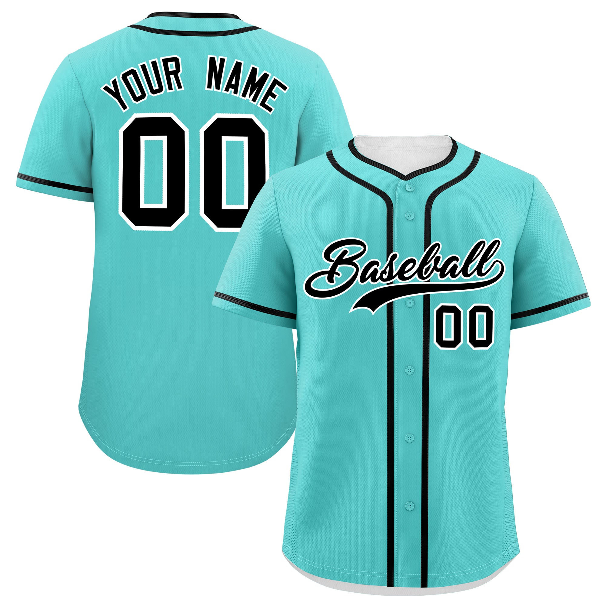 Custom Bright Green Black Personalized Classic Authentic Baseball Jersey