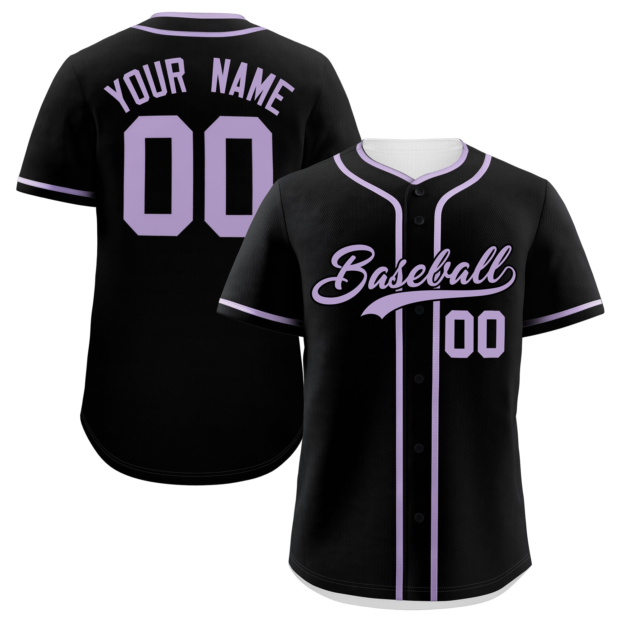 Custom Black Light Purple Personalized Classic Authentic Baseball Jersey