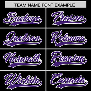 Custom Black Purple Personalized Classic Authentic Baseball Jersey