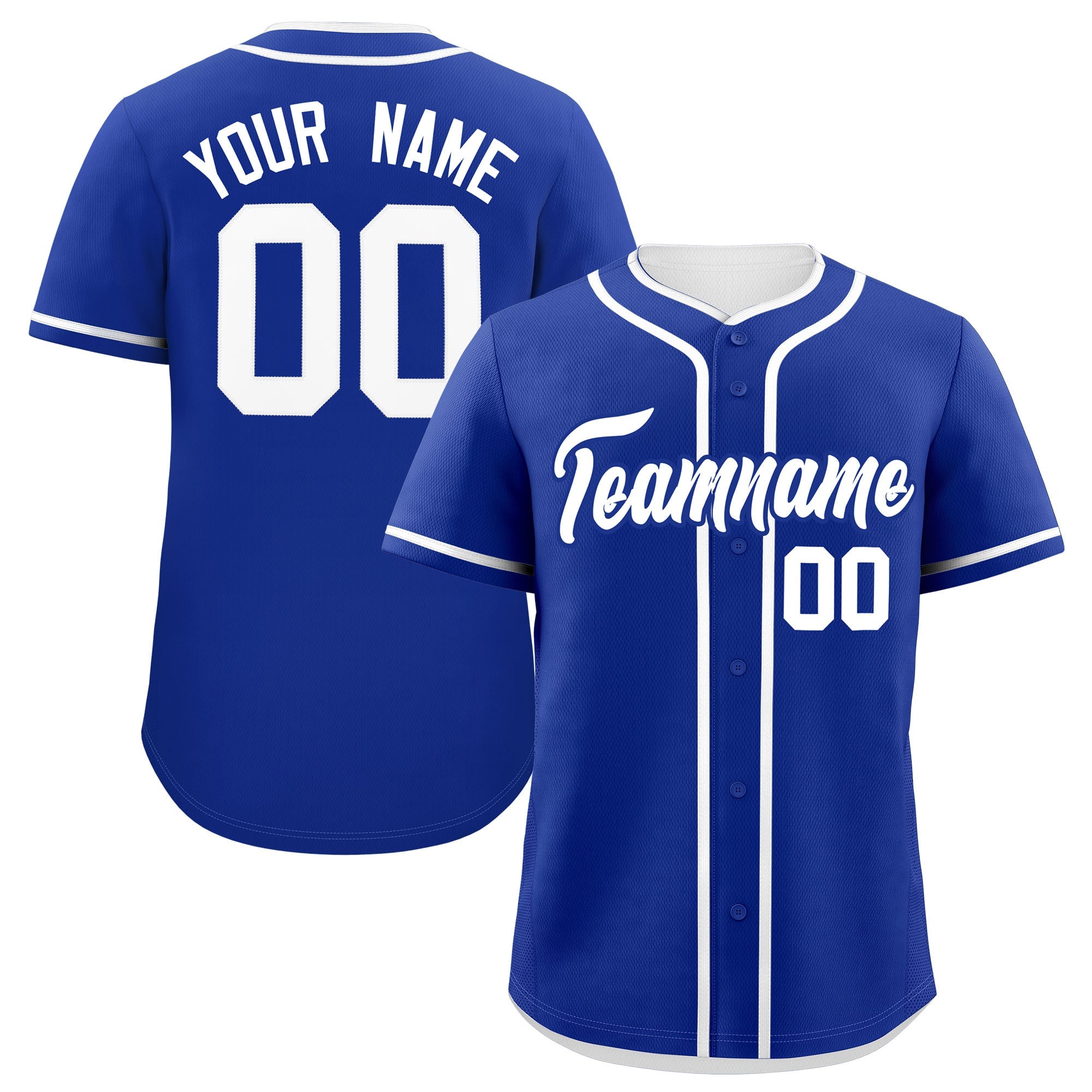 Custom Royal White Personalized Classic Authentic Baseball Jersey