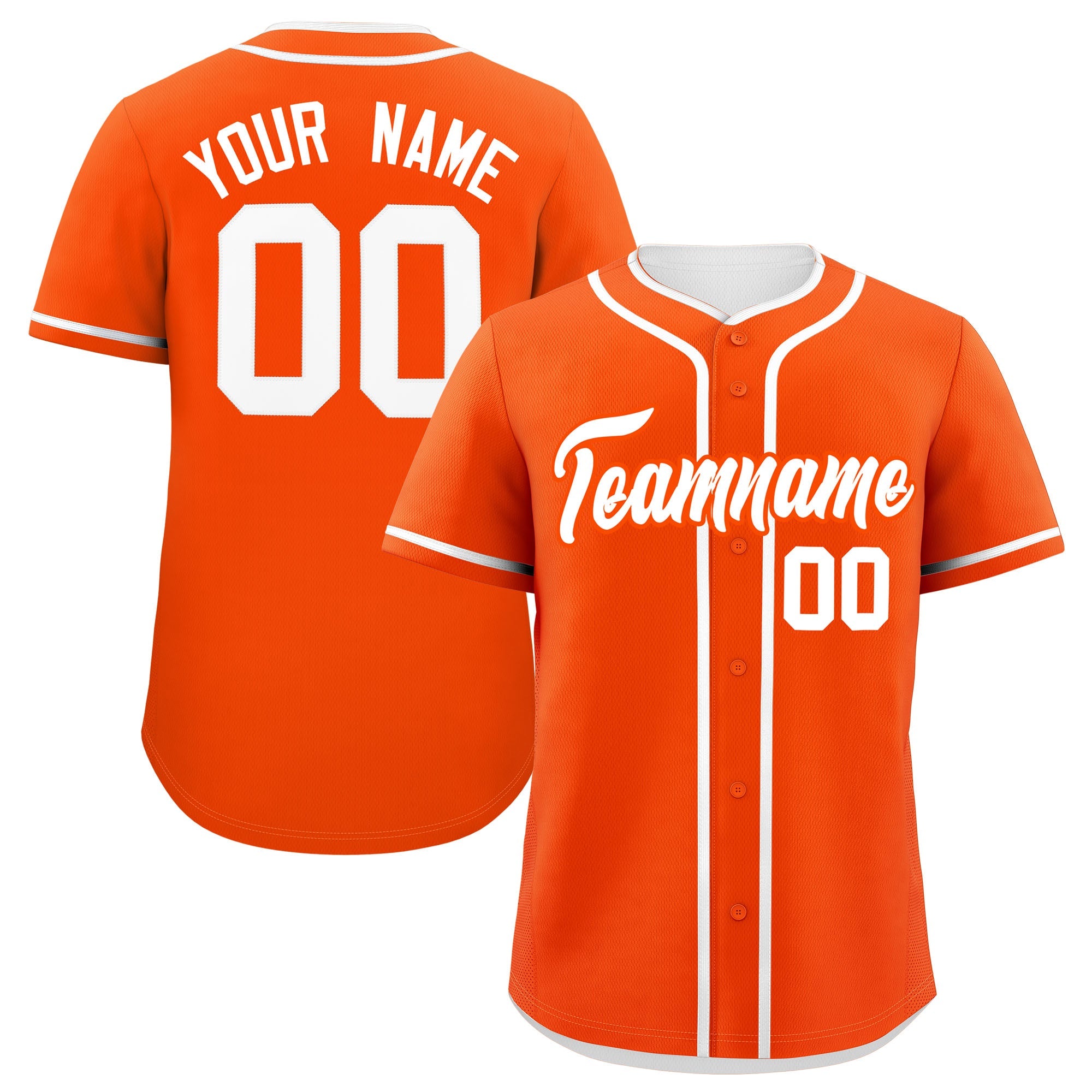 Custom Orange White Personalized Classic Authentic Baseball Jersey