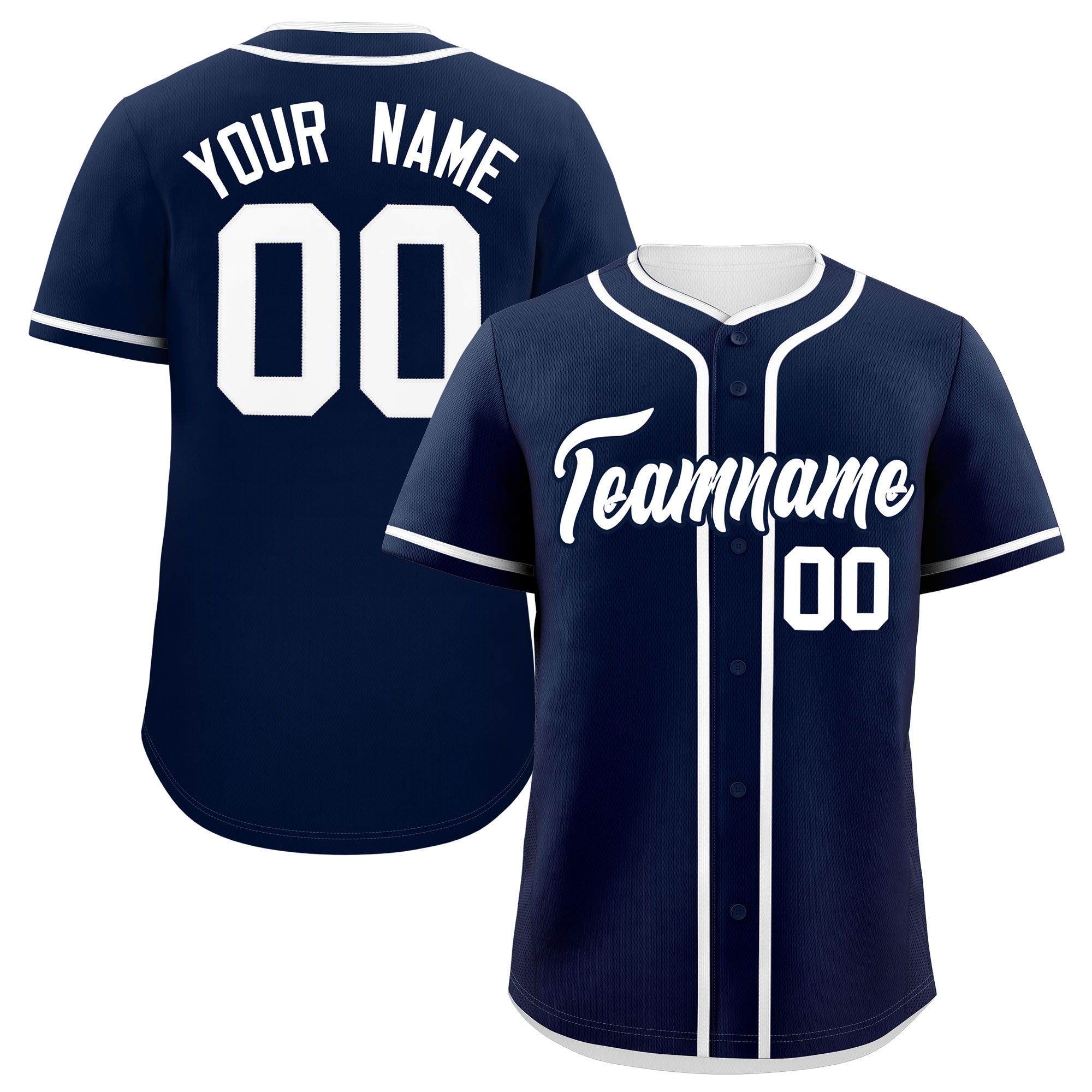 Custom Navy White Personalized Classic Authentic Baseball Jersey