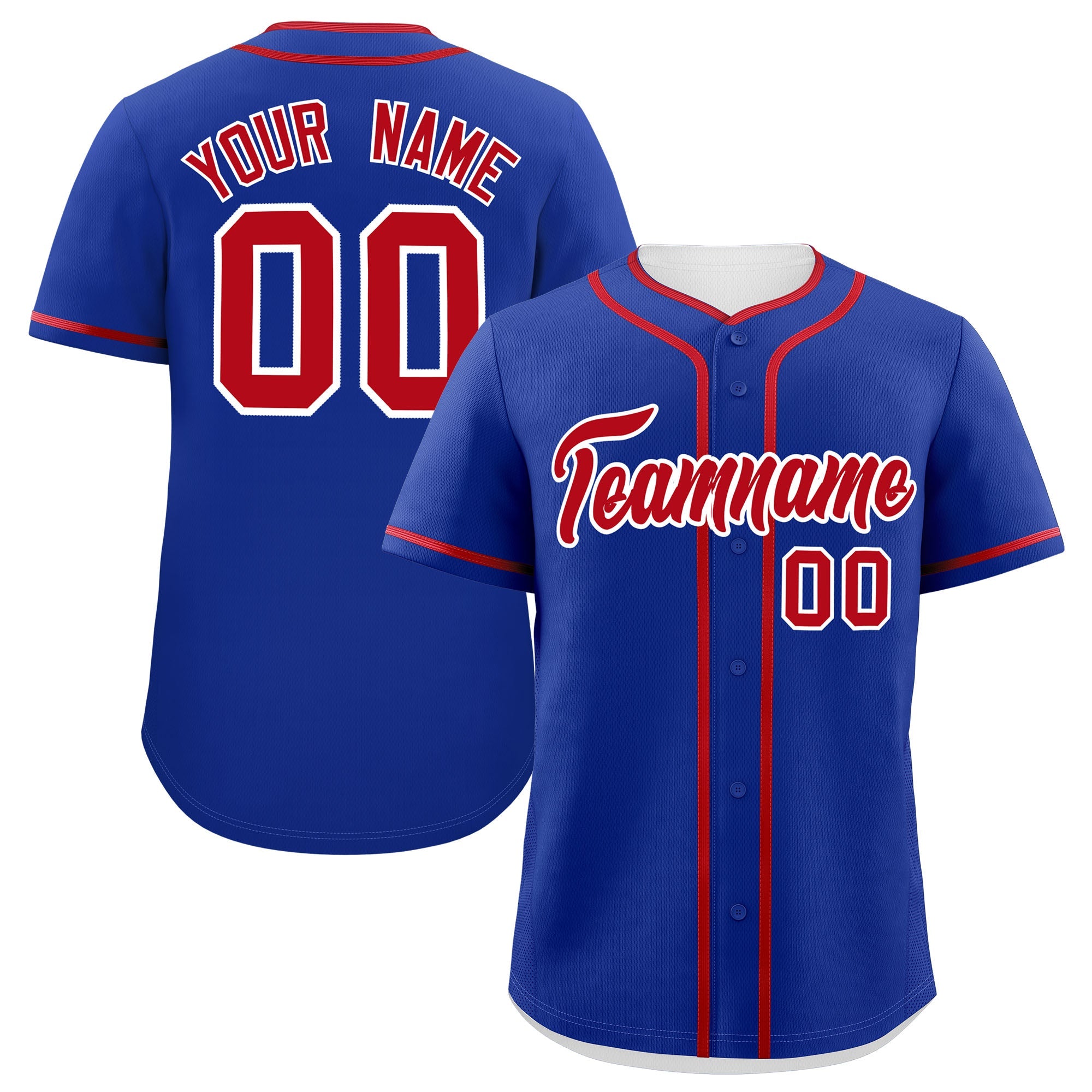 Custom Royal Red Personalized Classic Authentic Baseball Jersey