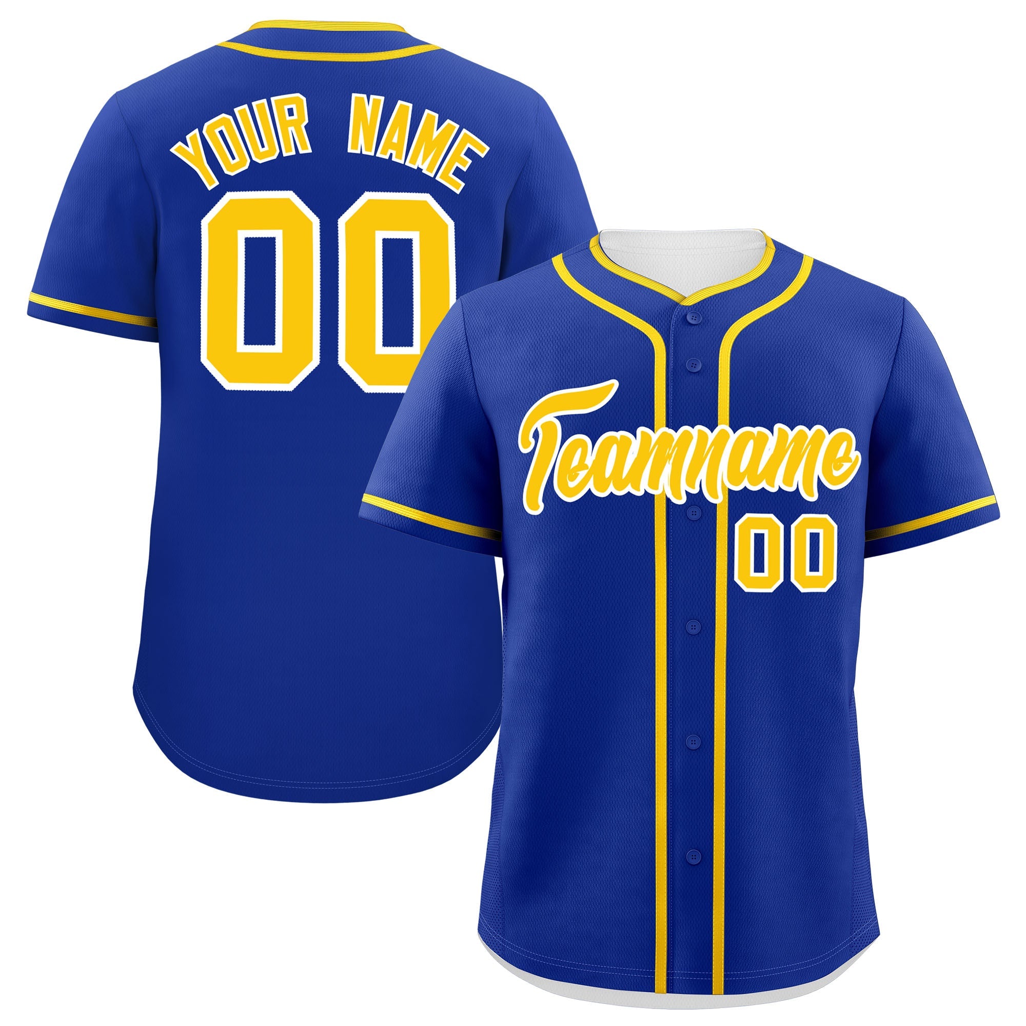 Custom Royal Gold Personalized Classic Authentic Baseball Jersey